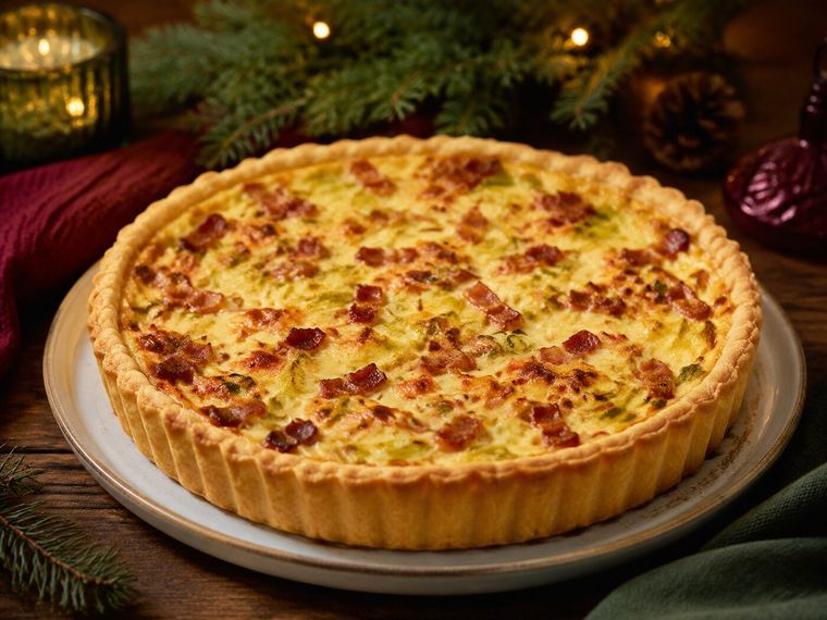 Quiche de Alho-Poró e Bacon